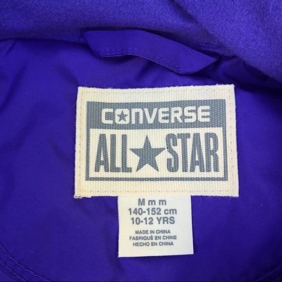 CONVERSE girls puffer PURPLE VEST medium 10/12 EUC - Picture 7 of 9